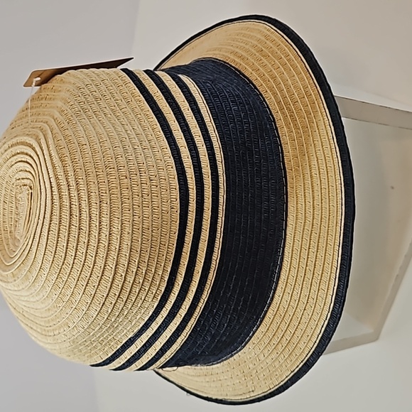Summer Fedora Hat 100% paper straw Unisex black detail British Style Handmade - Picture 6 of 17